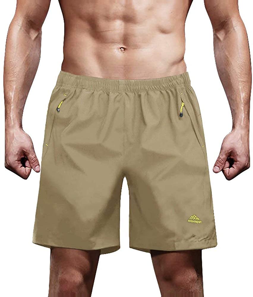 Workout Hiking MAGCOMSEN Men's Shorts Quick Dry Athletic Running Shorts with Zipper Pockets for Gym 