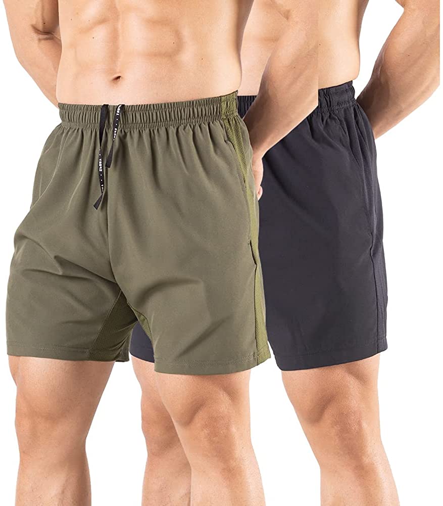 Gaglg Men's 5 Running Shorts 2 Pack Quick Dry Athletic Workout