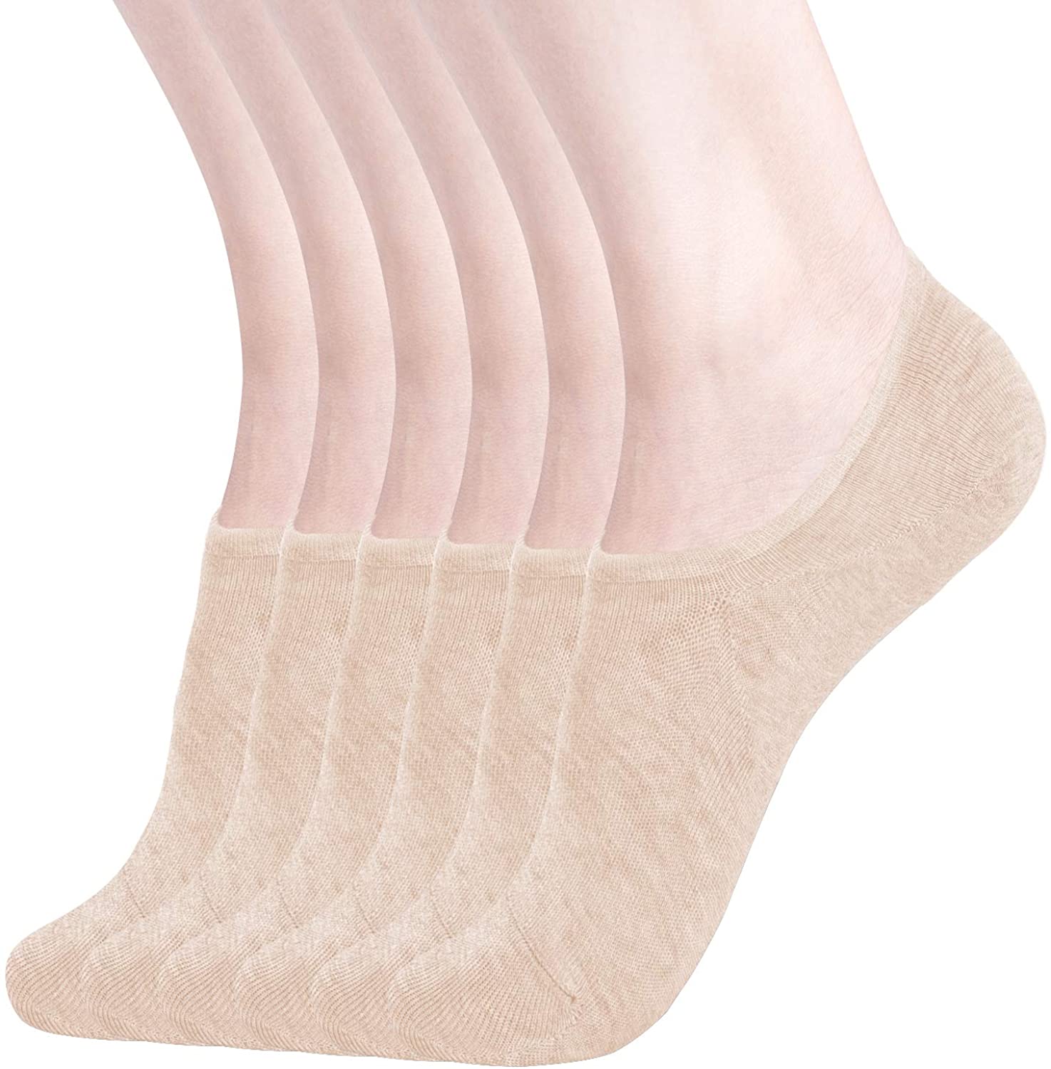 Womens No Show Socks Cotton Non Slip Invisible Flat Socks Casual Boat Line Socks Pack 5