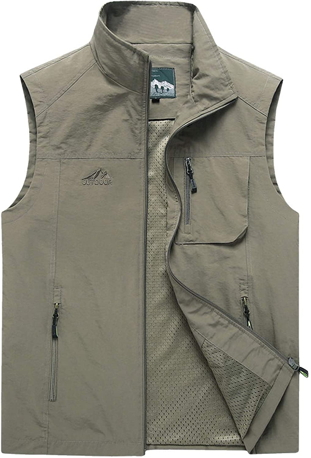 Flygo Men's Casual Outdoor Lightweight Quick Dry Travel Safari Fishing Vest 