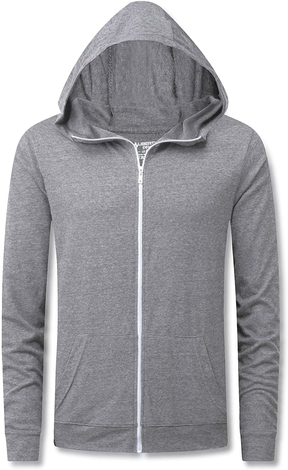 Men's Lightweight Full-Zip Hoodie with Pockets, Ultrasoft Cotton Blend  Casual Ho