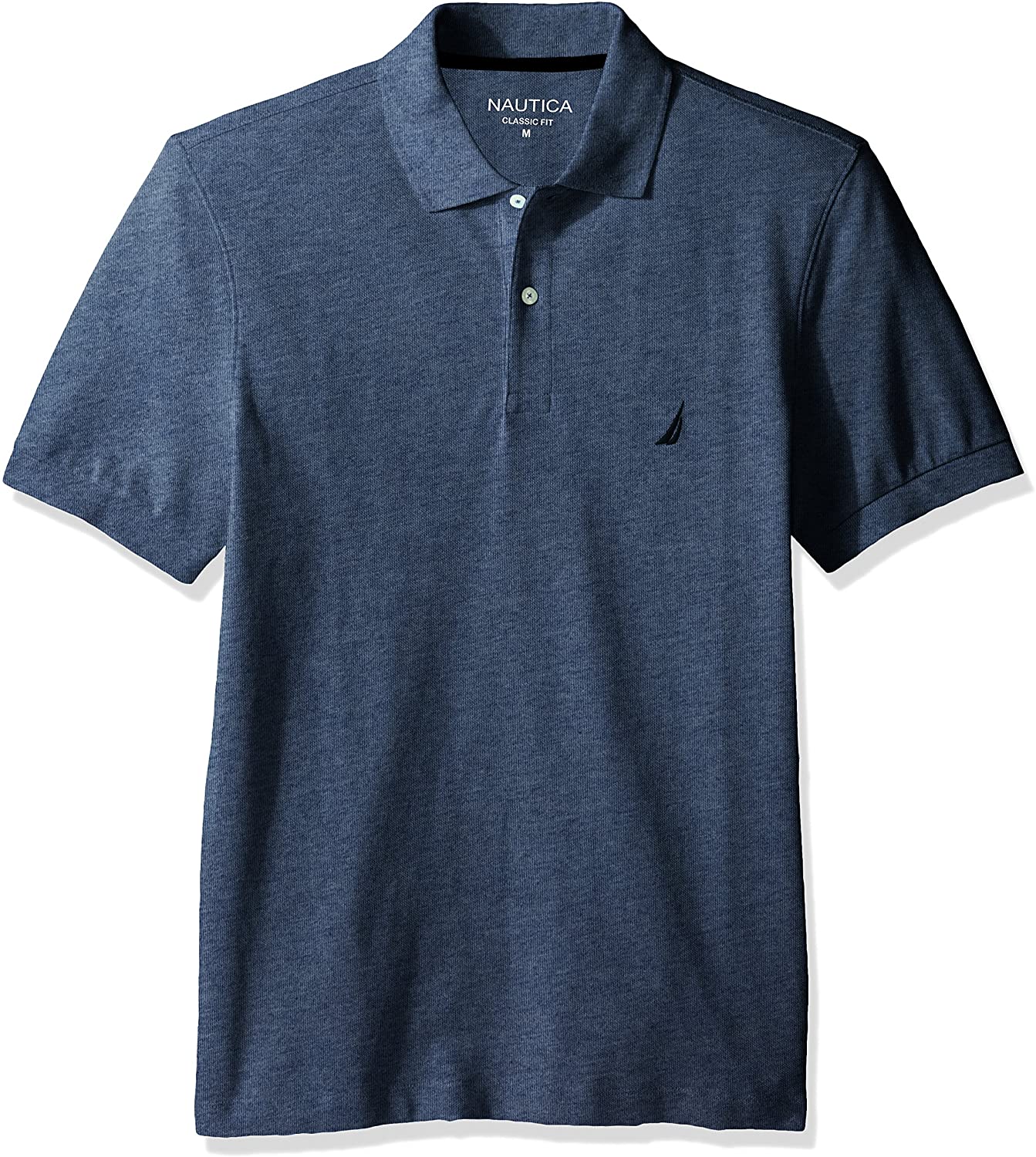 Nautica Men's Short Sleeve Solid Cotton Pique Polo Shirt