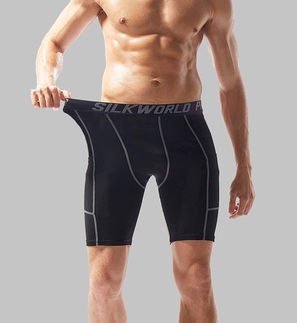 Mens Running Compression Shorts With Pockets