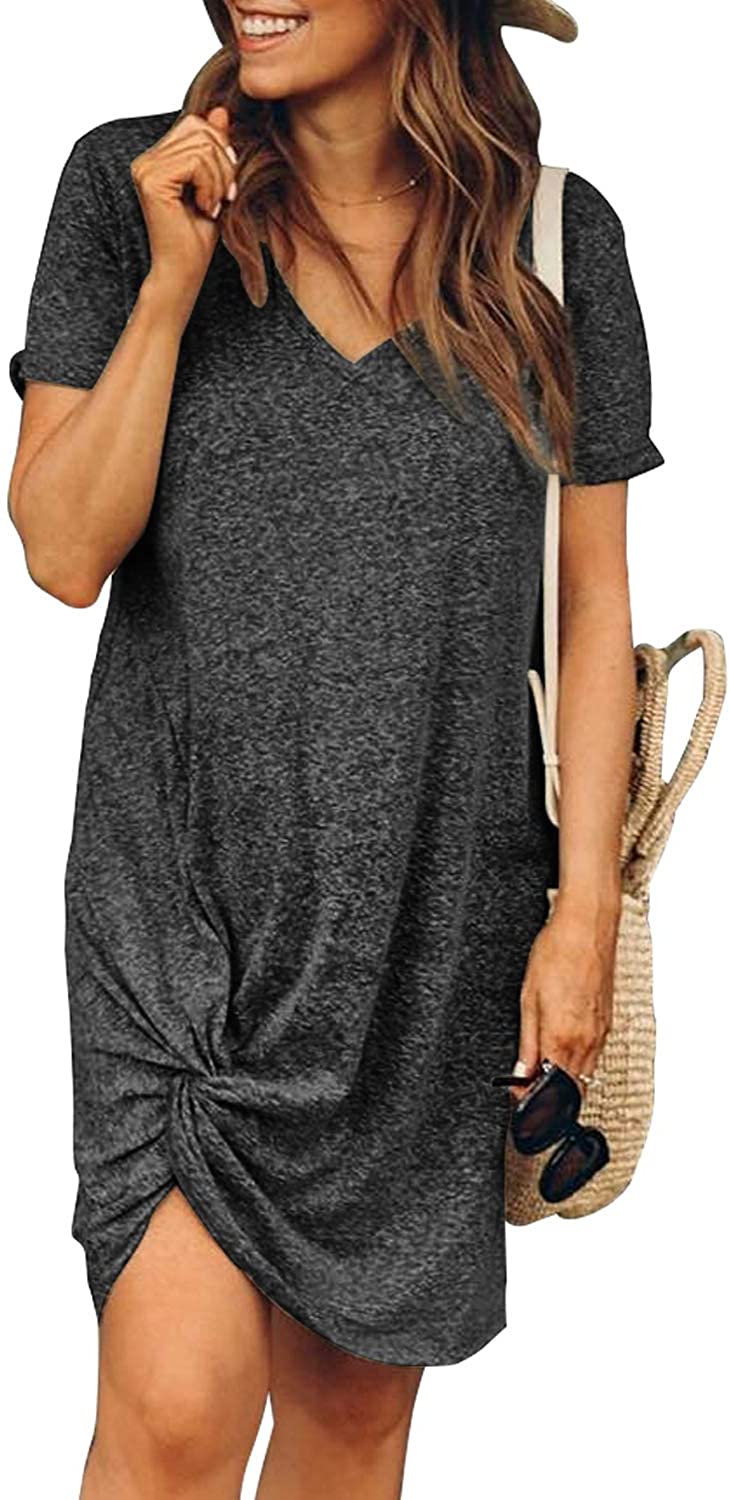 twist front t shirt dress