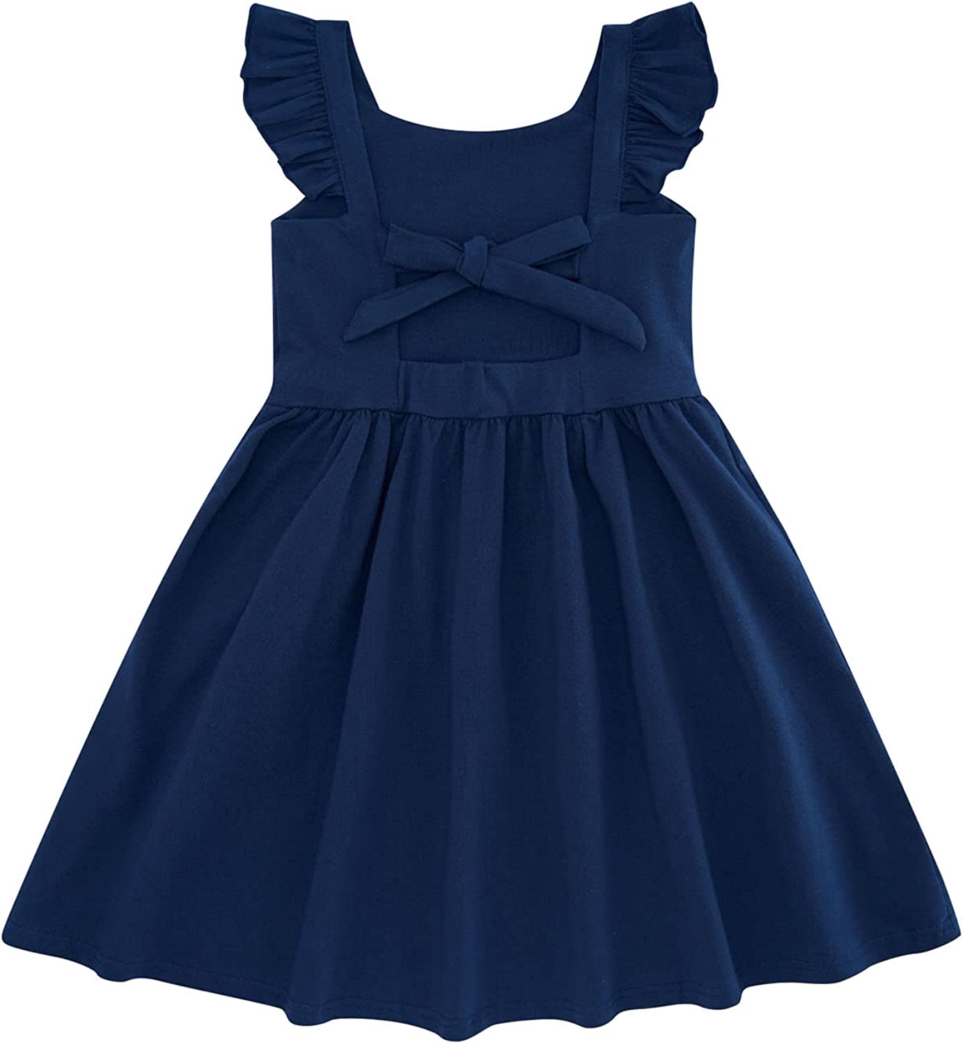 Toddler Dress Kids Baby Linen Long Sleeve Solid Color Casual Dresses For  Girls - Walmart.com