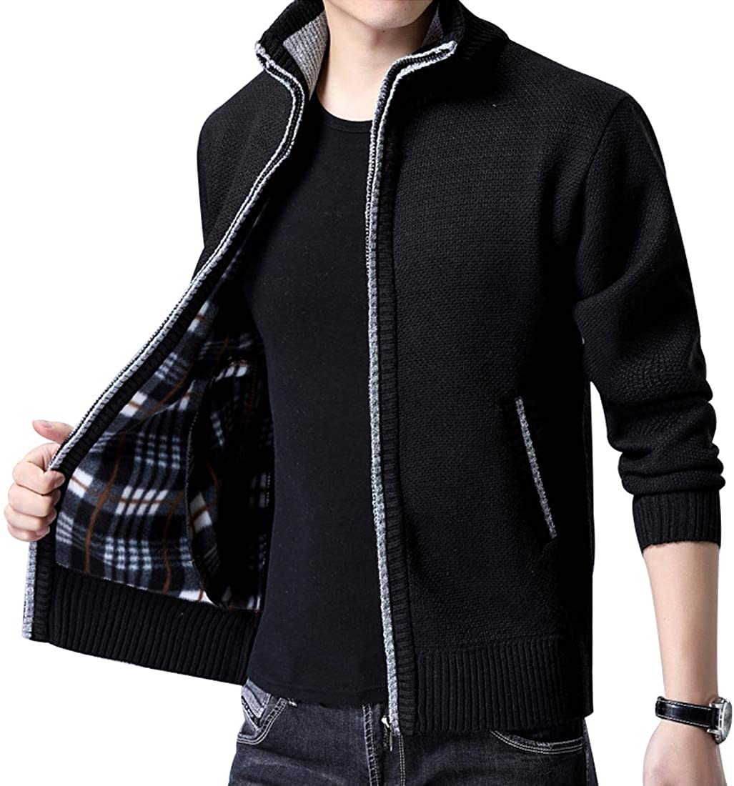 Yeokou Men's Casual Slim Fit Full Zip Thick Knit Cardigan Sweaters with ...