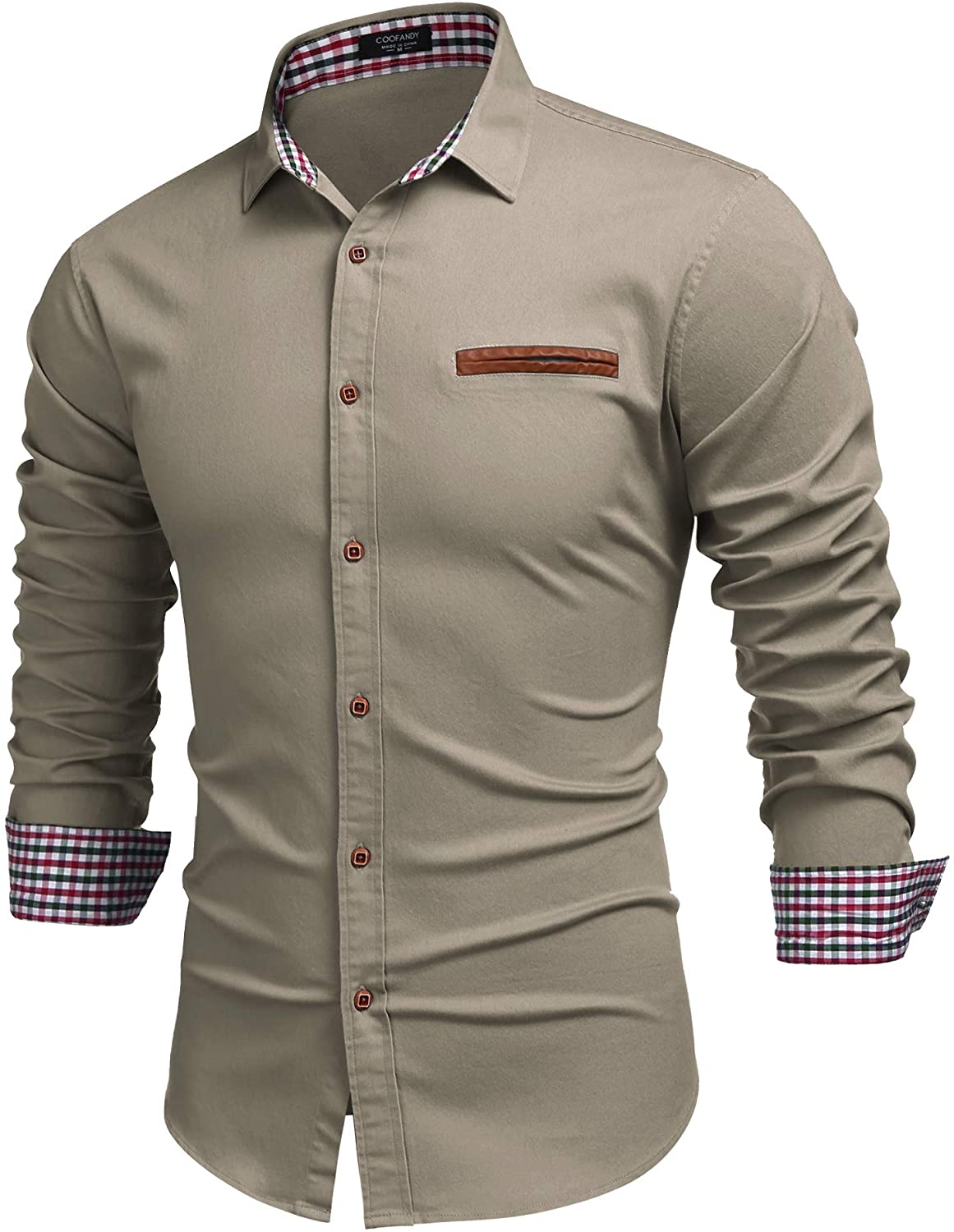 COOFANDY Men's Casual Dress Shirt Button Down Shirts Long-Sleeve Denim ...