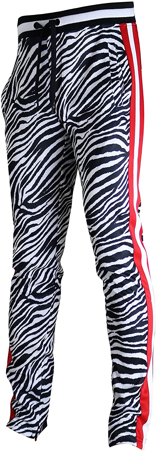 Athletic Jogger Bottom with Side Checker Taping-Black/Neon-3XLarge SCREENSHOTBRAND-P11854 Mens Hip Hop Premium Slim Fit Track Pants 
