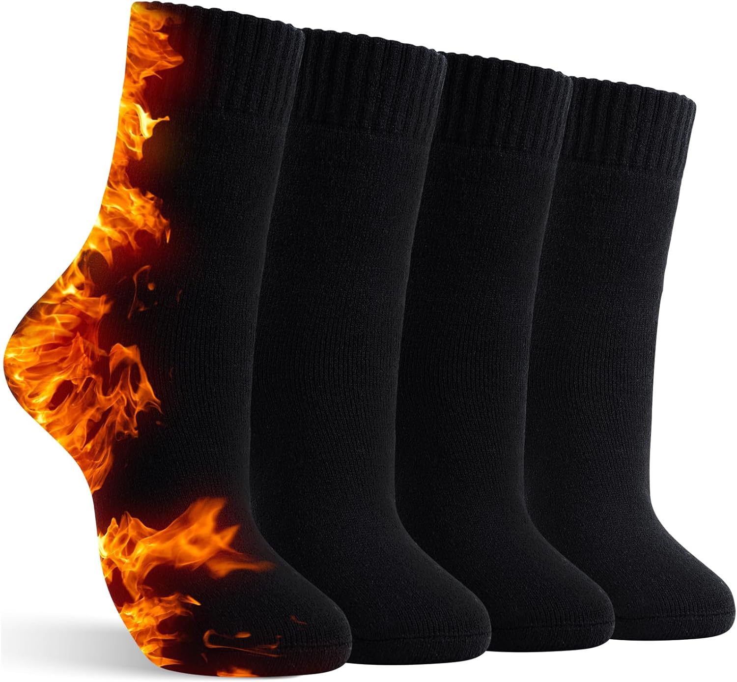 HUGSWEET 4 Pairs Thick Thermal Socks for Women Extreme Cold Weather Warm  Winter 