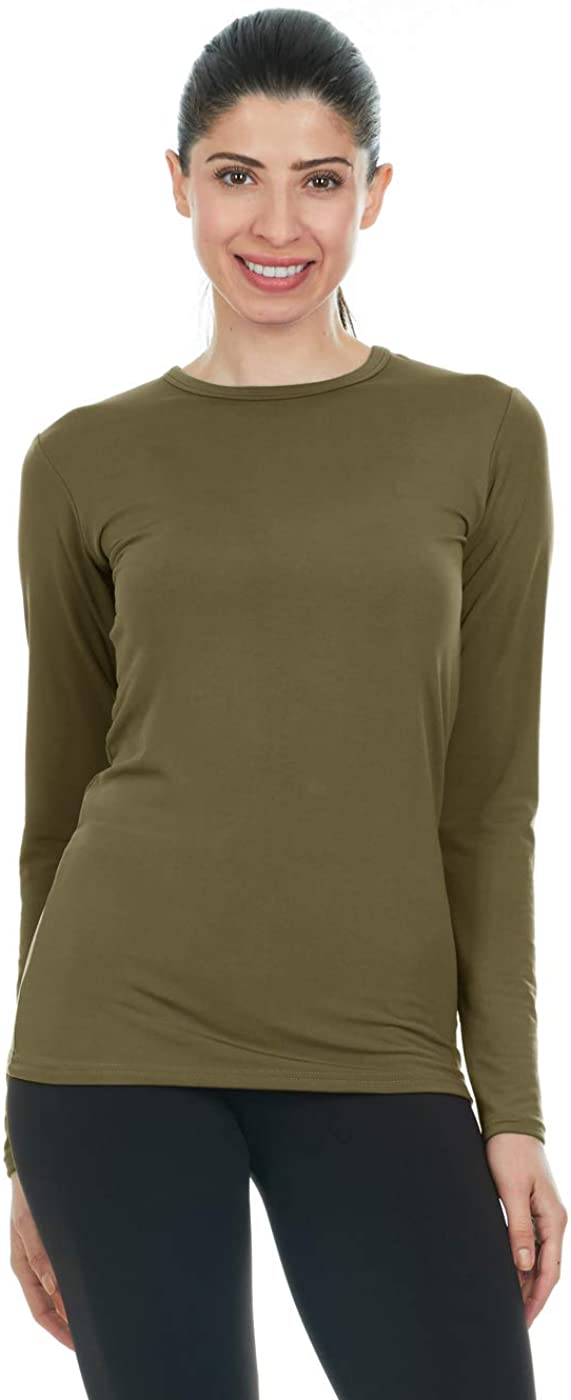 Thermajane Women's Ultra Soft Scoop Neck Thermal Underwear Shirt
