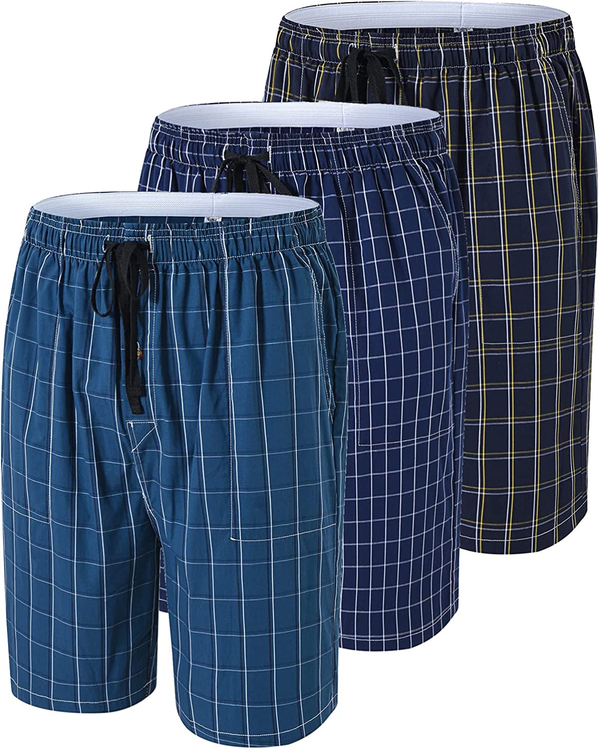MoFiz Men's Pajama Pants Sleep/Lounge Pants Cotton Plaid Sleepwear Pants  Button Fly 3 Pack : : Clothing, Shoes & Accessories