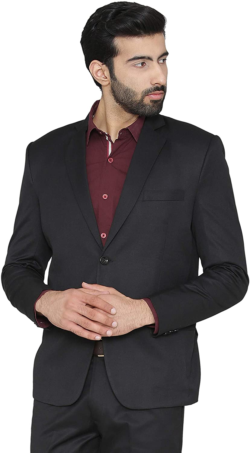 WINTAGE Men's Polyester Cotton Festive and Casual Blazer Coat Jacket
