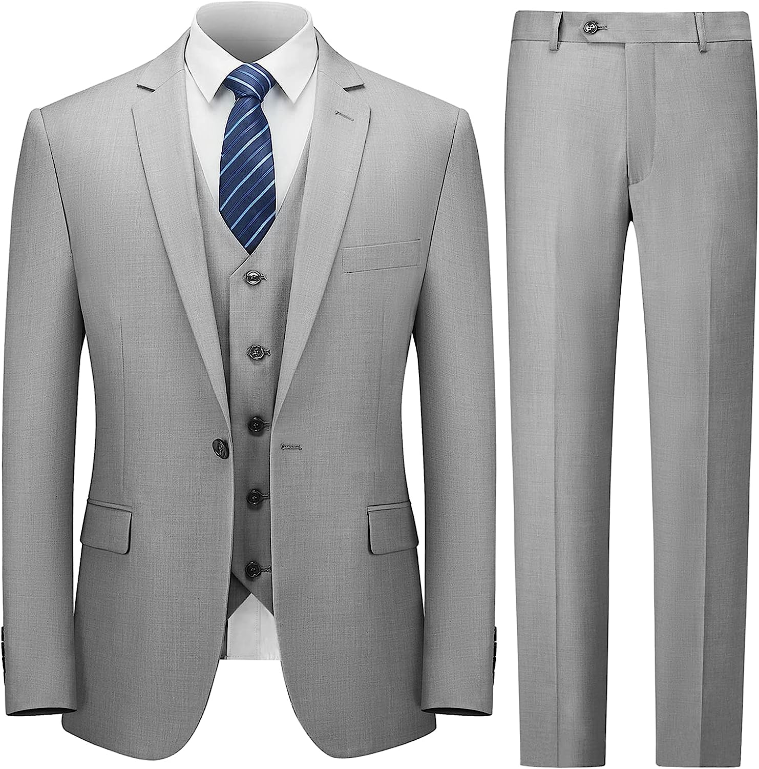 Cooper & Nelson Men's Suit Slim Fit, 3 Piece Suits for Men, One