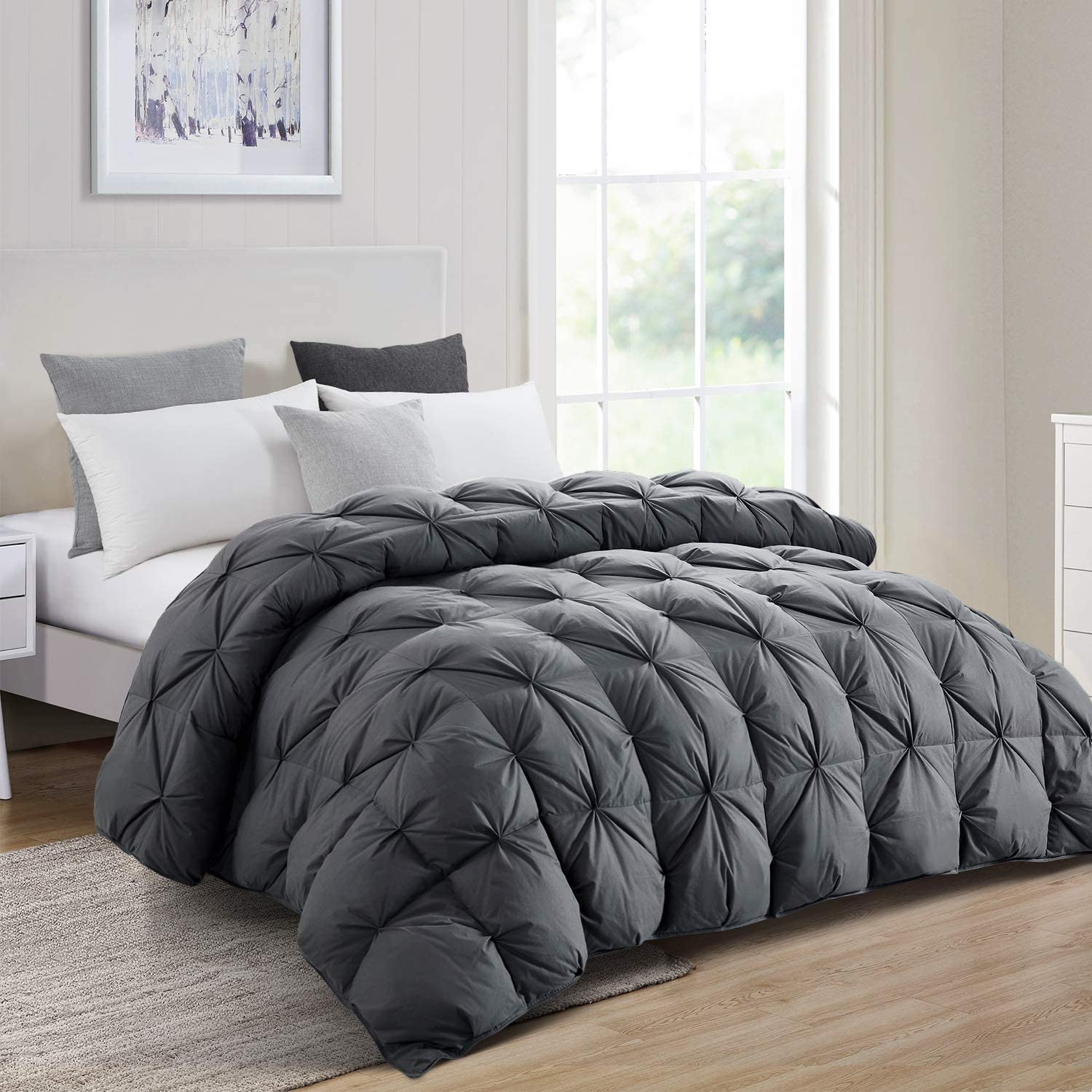 HOMBYS All Seasons Goose Down Comforter King Size Duvet Insert Goose Feather Dow  eBay