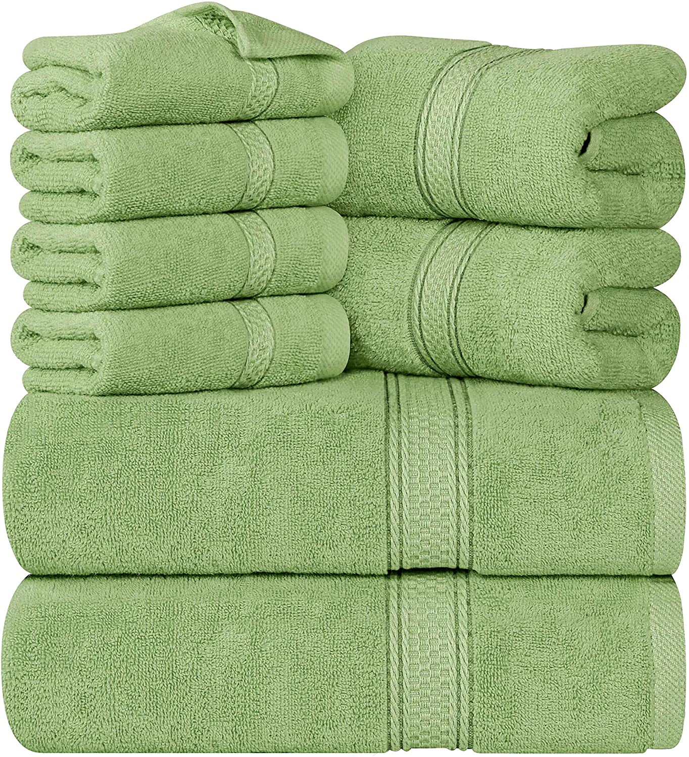 Utopia Towels 8-Piece Premium Towel Set, 2 Bath Towels, 2 Hand Towels, and  4 Was