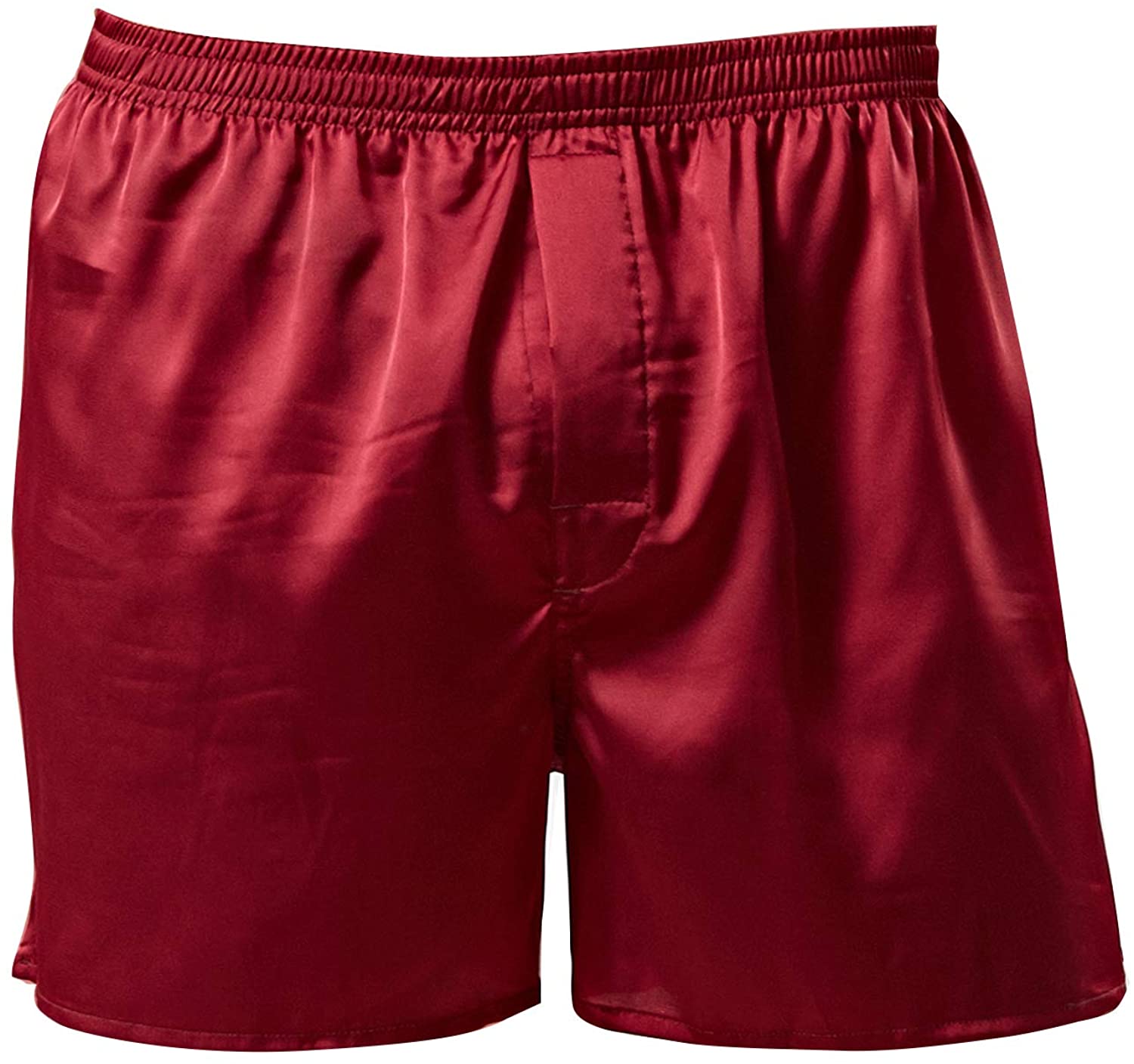 Heflashor Shorts dété Homme en Soie de Pyjama Vêtements de Nuit Satin sous-vêtements Caleçon Boxer Ceinture Elastique 