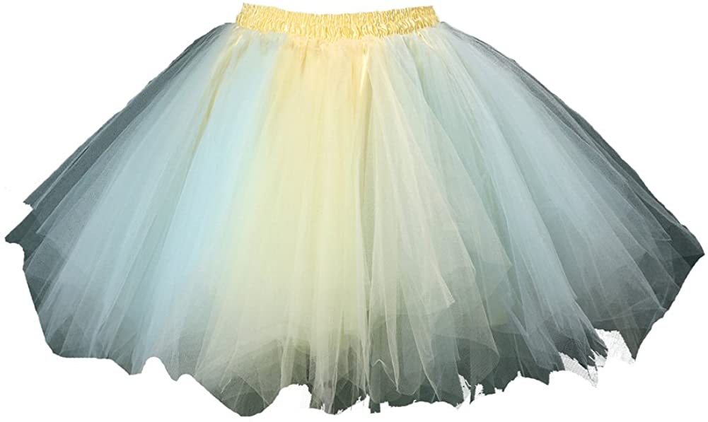 Honeystore Womens Short Vintage Ballet Bubble Puffy Tutu Petticoat Skirt 
