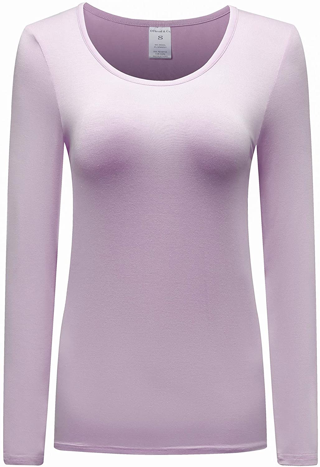 OThread & Co Women's Long Sleeve T-Shirt V-Neck Basic Layer Stretchy Shirts