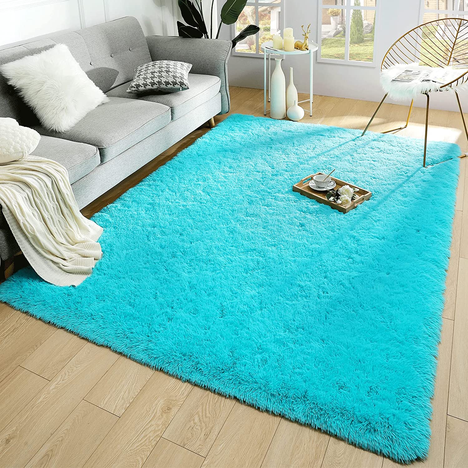 Merelax Soft Modern Indoor Shaggy Area Rug for Bedroom Livingroom