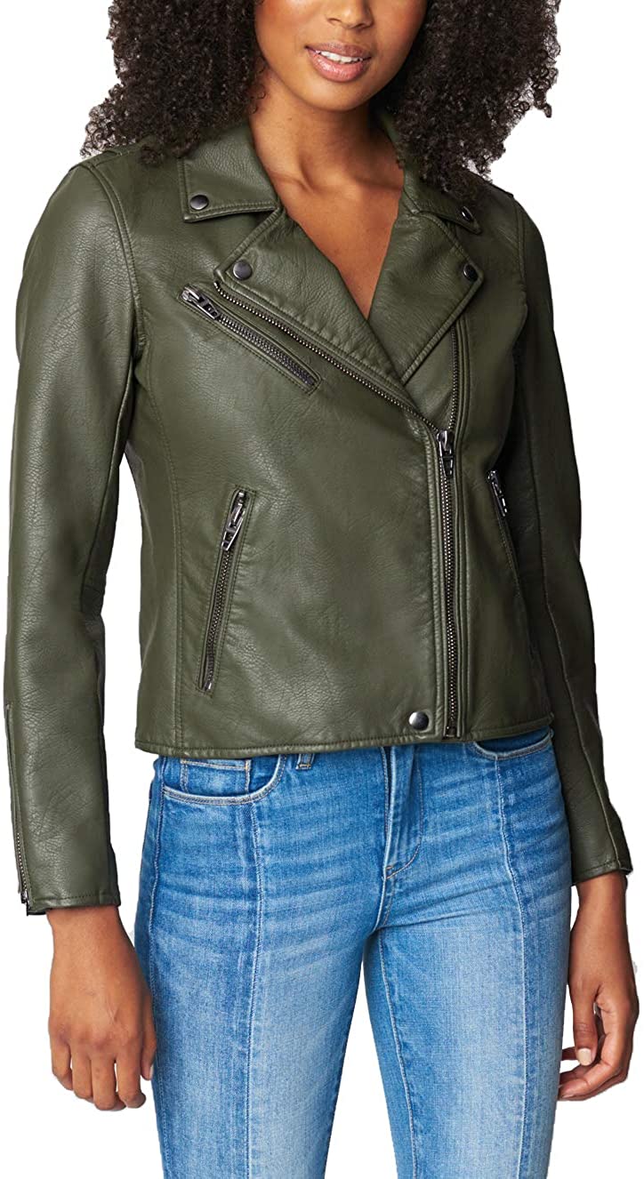 [BLANKNYC] Womens Luxury Clothing Semi Fitted Vegan Leather Motorcycle  Jacket | eBay