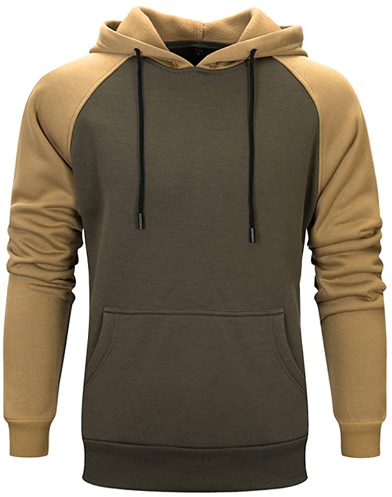 PASOK Men's Pullover Fleece Hoodie Long Sleeve Hooded Sweatshirt with Kanga Pocket 