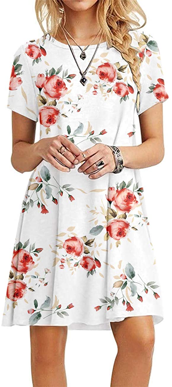 MOLERANI Women's Casual Plain Simple T-Shirt Loose Dress | eBay