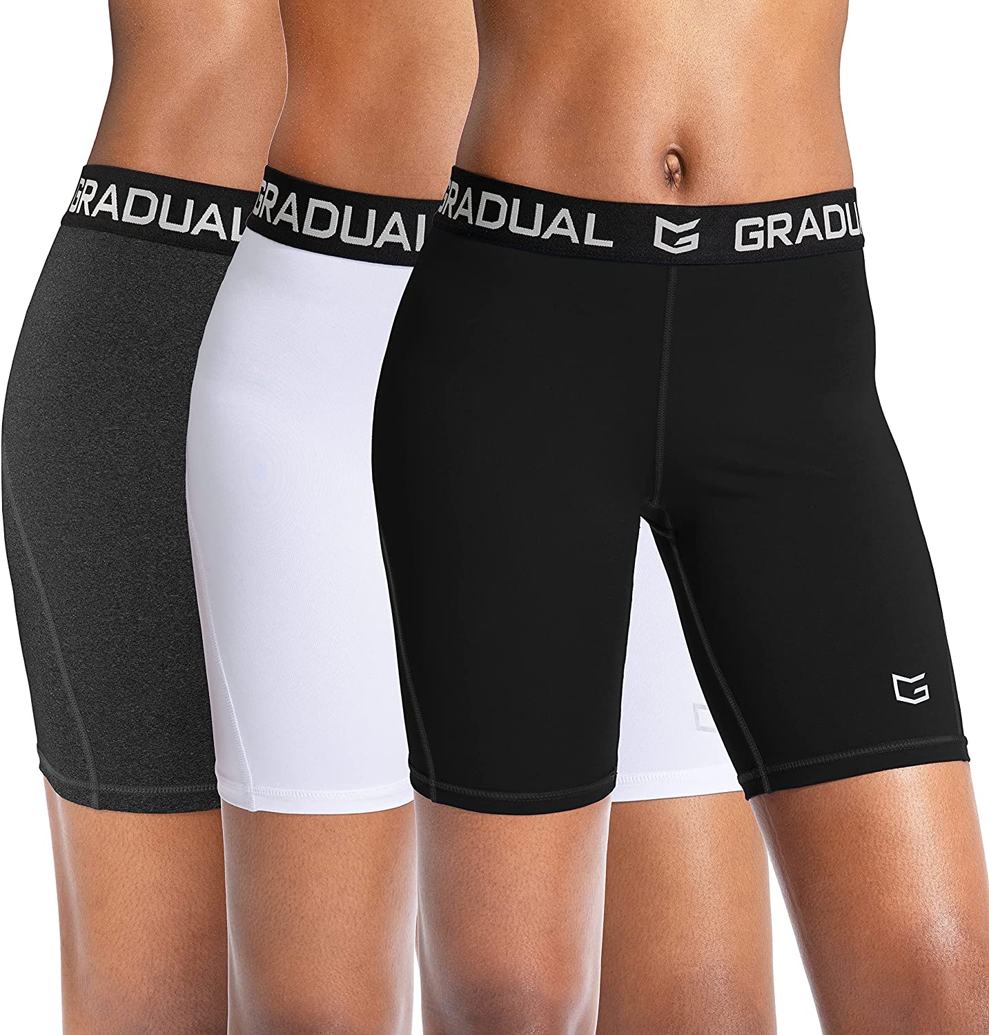 G Gradual Women's Spandex Compression Volleyball Shorts 3 /7 Workout Pro Shorts for Women