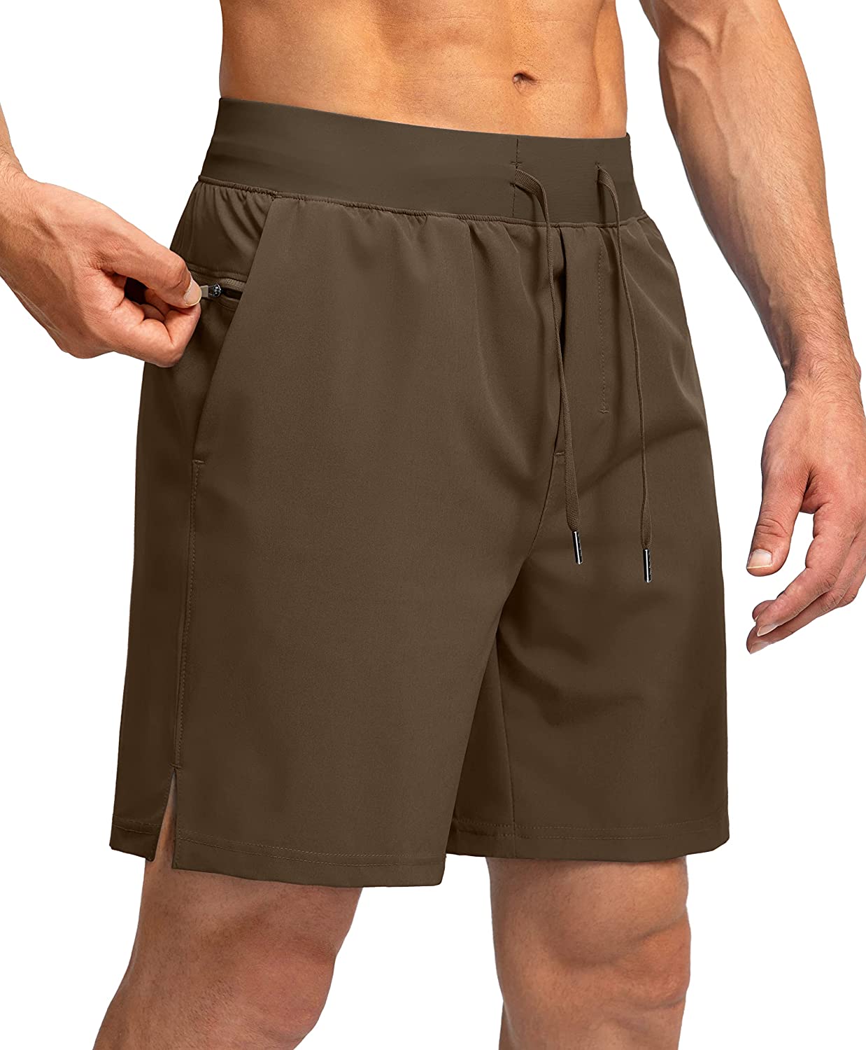 Men's Running Shorts with Zipper Pockets 7 Inch Lightweight Quick Dry Gym  Workou