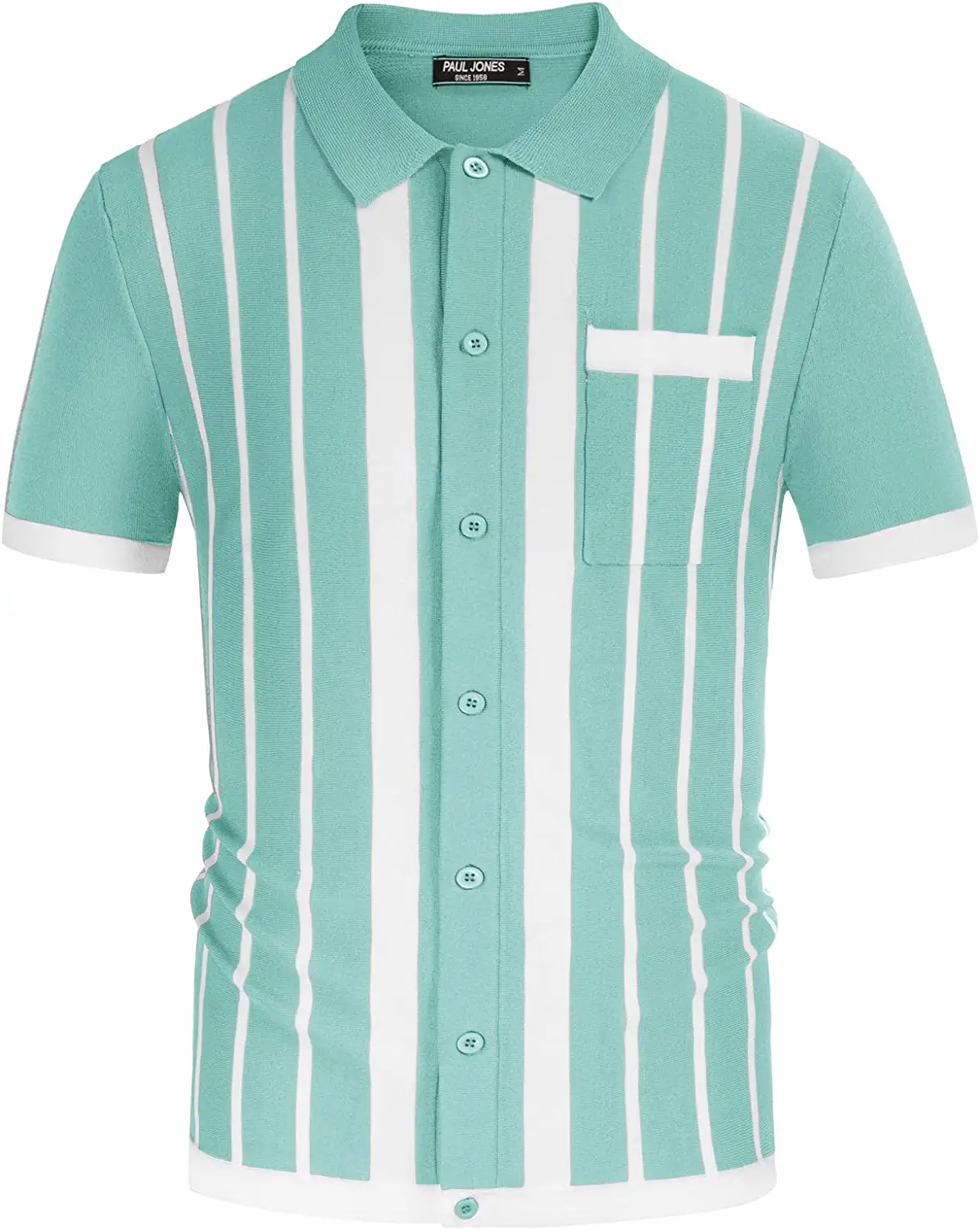 Akiihool Polos For Men Tall Men's Vintage Stripe Knitted Polo