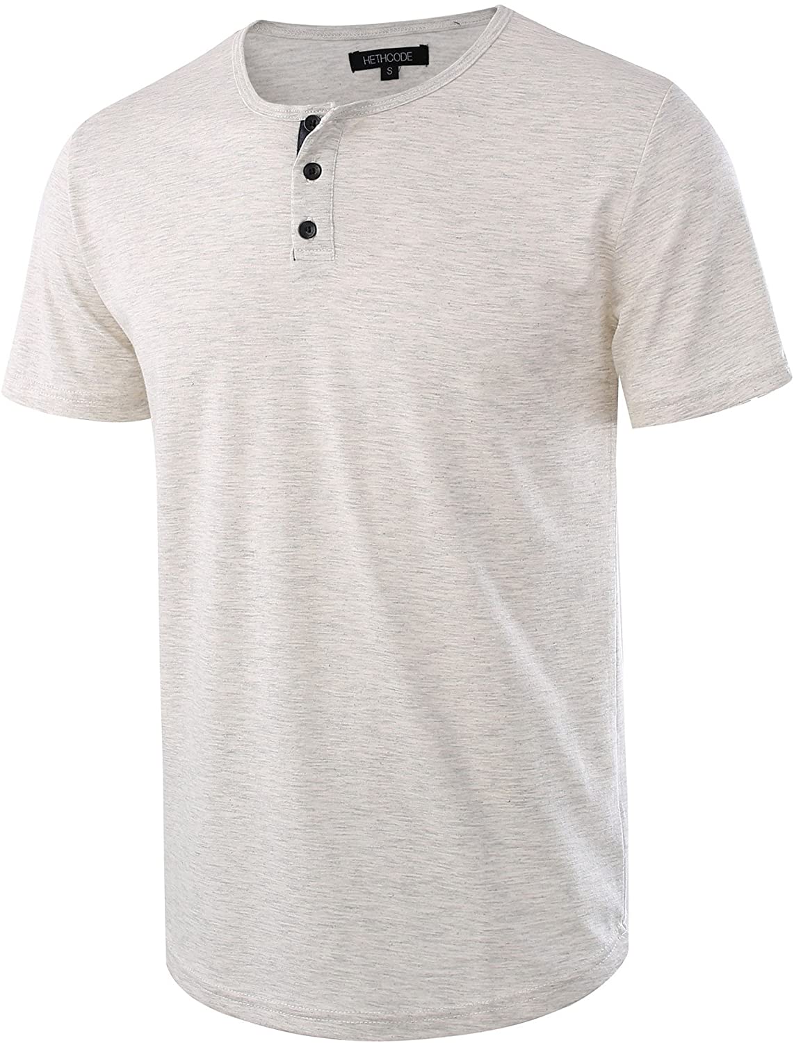 HETHCODE Mens Classic Comfort Soft Regular Fit Short Sleeve Henley T-Shirt Tee
