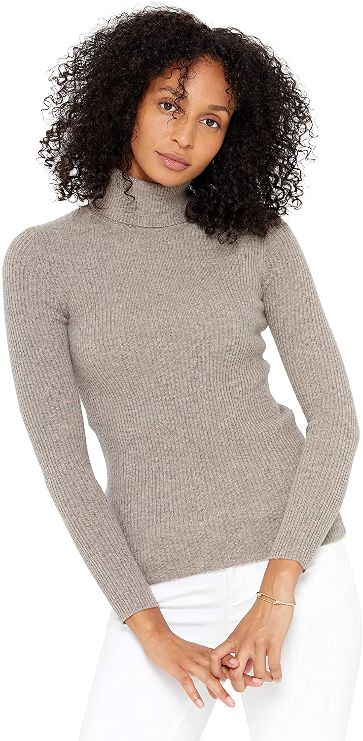 Cashmere Ribbed Turtleneck Sweater