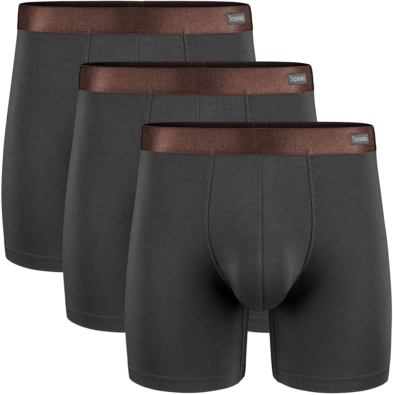 Separatec Men's Underwear 3 Pack Basic Bamboo Rayon Soft Breathable Dual  Pouch B