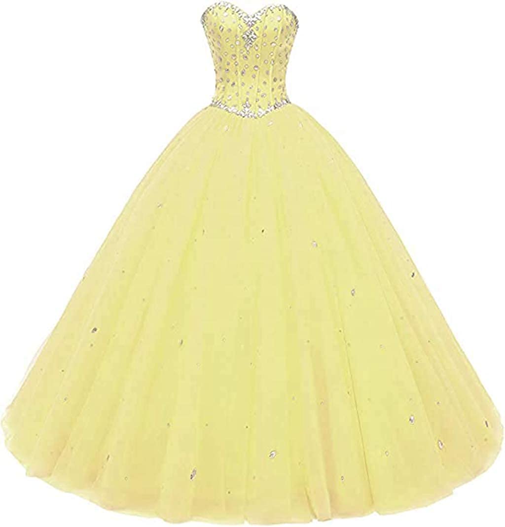 Beautiful Ball Gown Sweetheart Open Back Yellow Tulle Long Prom Dresses, Girls Junior Graduation Gown,Quinceanera Dresses · Dressmeet · Online Store  Powered by Storenvy