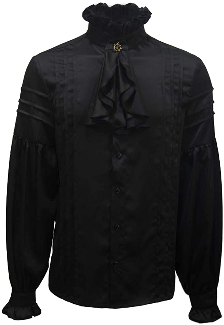 Men's Pirate Shirt Vampire Renaissance Victorian Gothic Ruffle