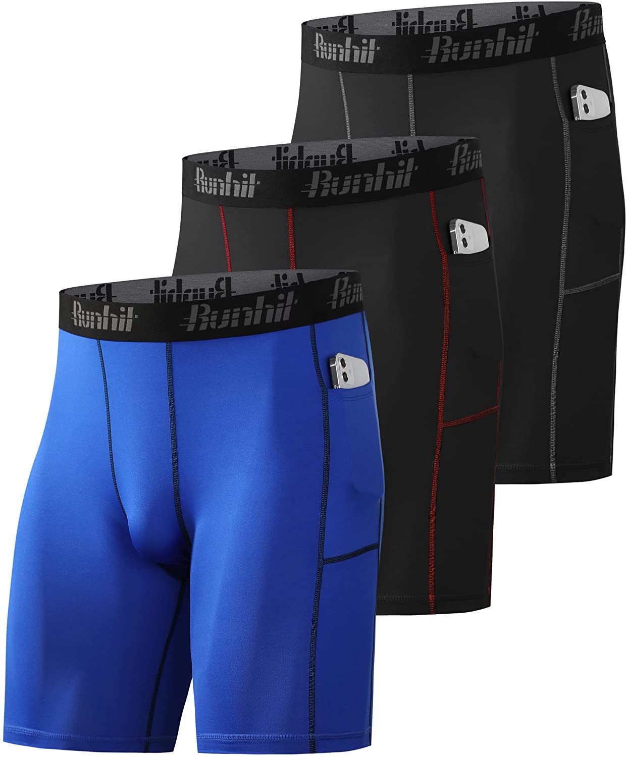 Runhit Compression Shorts Men Underwear Spandex Running Shorts Workout ...