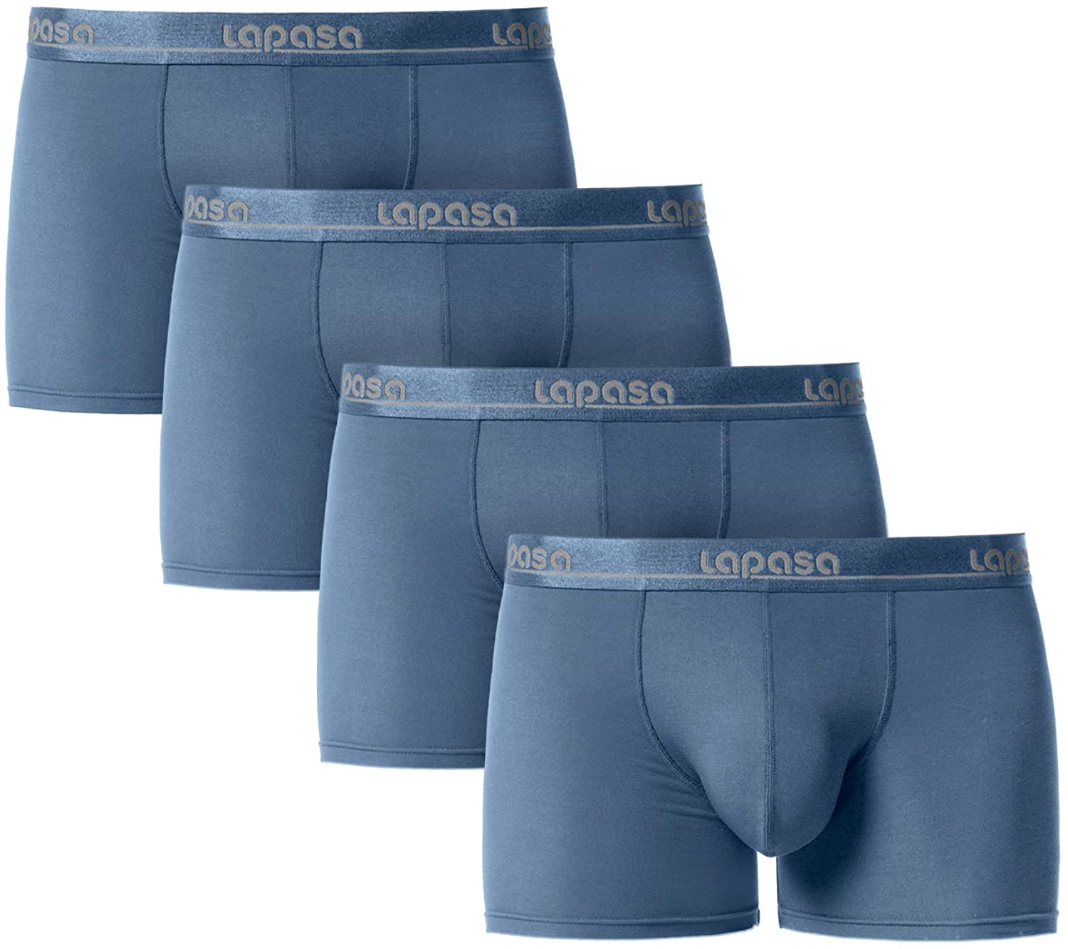 LAPASA Men's Underwear 4-Pack Boxer Brief Micro Modal Super Soft No Fly  Pouch Tr