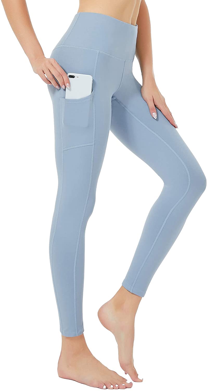 SILKWORLD Fleece Lined Leggings for Women High Waist Thermal Yoga Pants with Hidden Pockets 