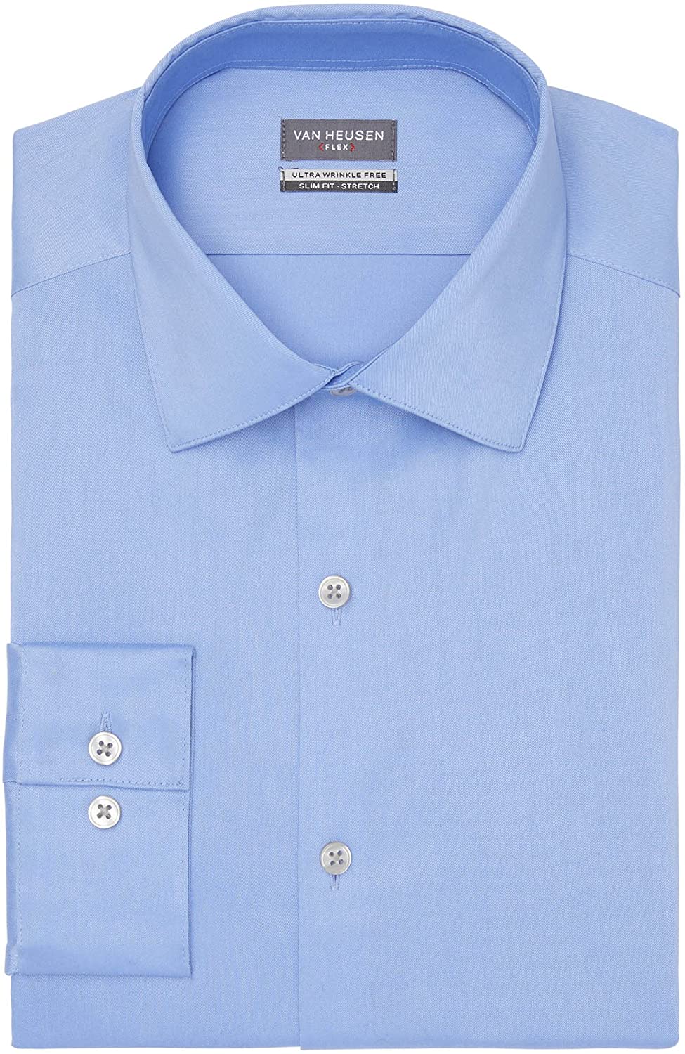 Van Heusen Men's Dress Shirt Slim Fit Ultra Wrinkle Free Flex Collar ...