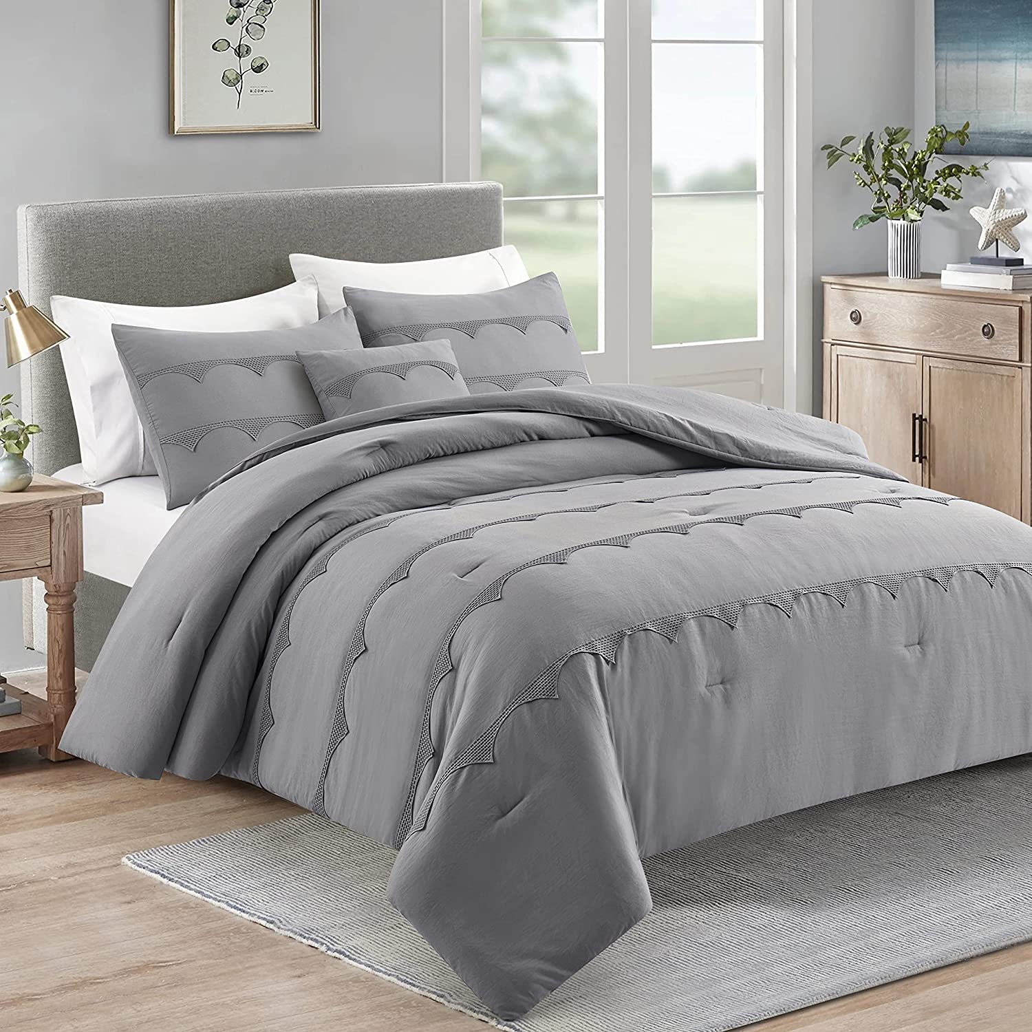 Home Bed Bedding Comforter Set - 3 Pieces Queen Comforter Set, Farmhouse  Bedding | eBay