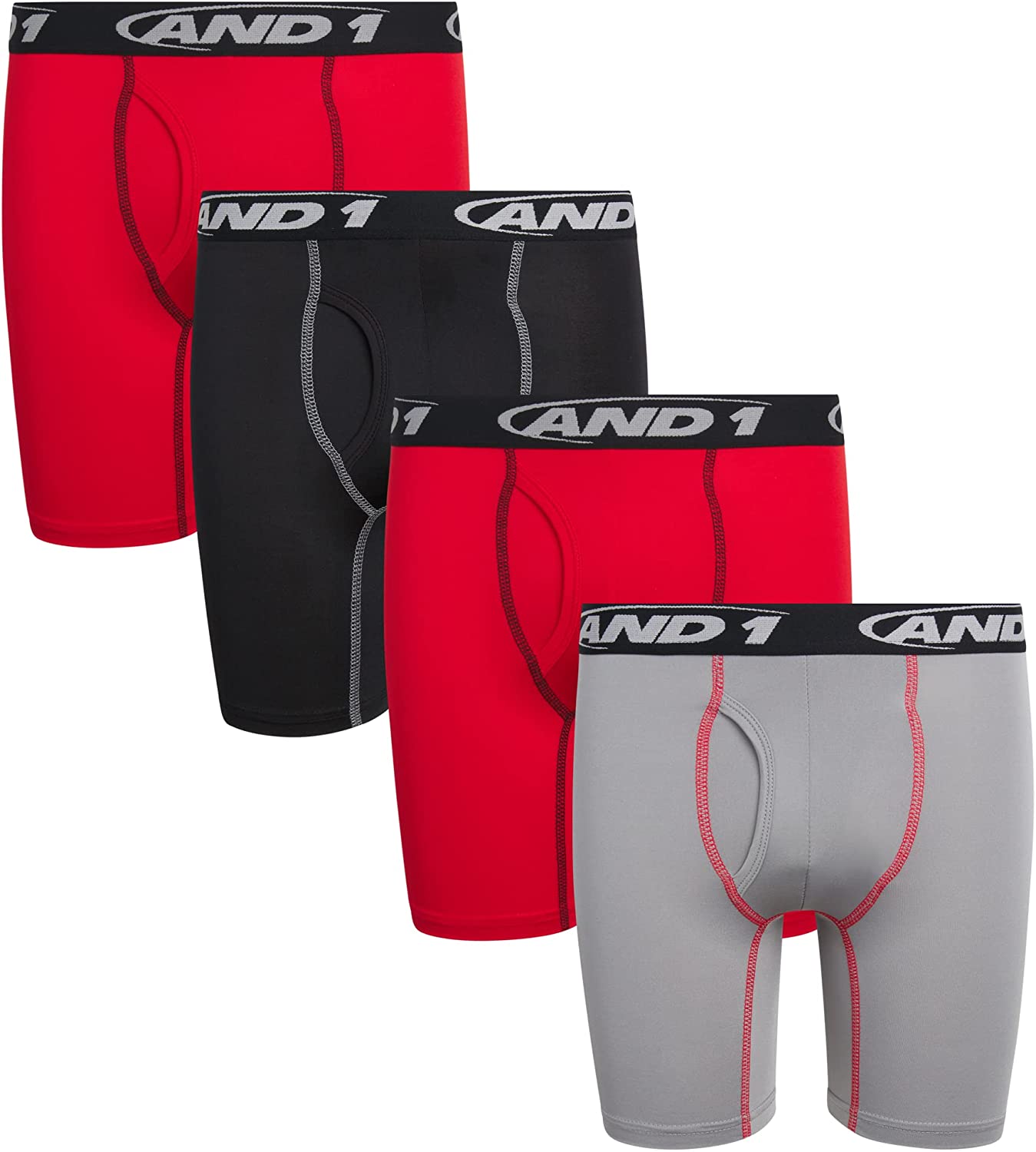 AND1 Men's Underwear - Performance Compression Boxer Briefs with