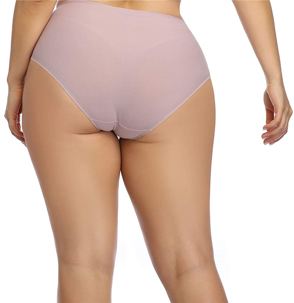  COSOMALL 6 Pack Womens Invisible Seamless Bikini Underwear  Half Back Coverage Panties