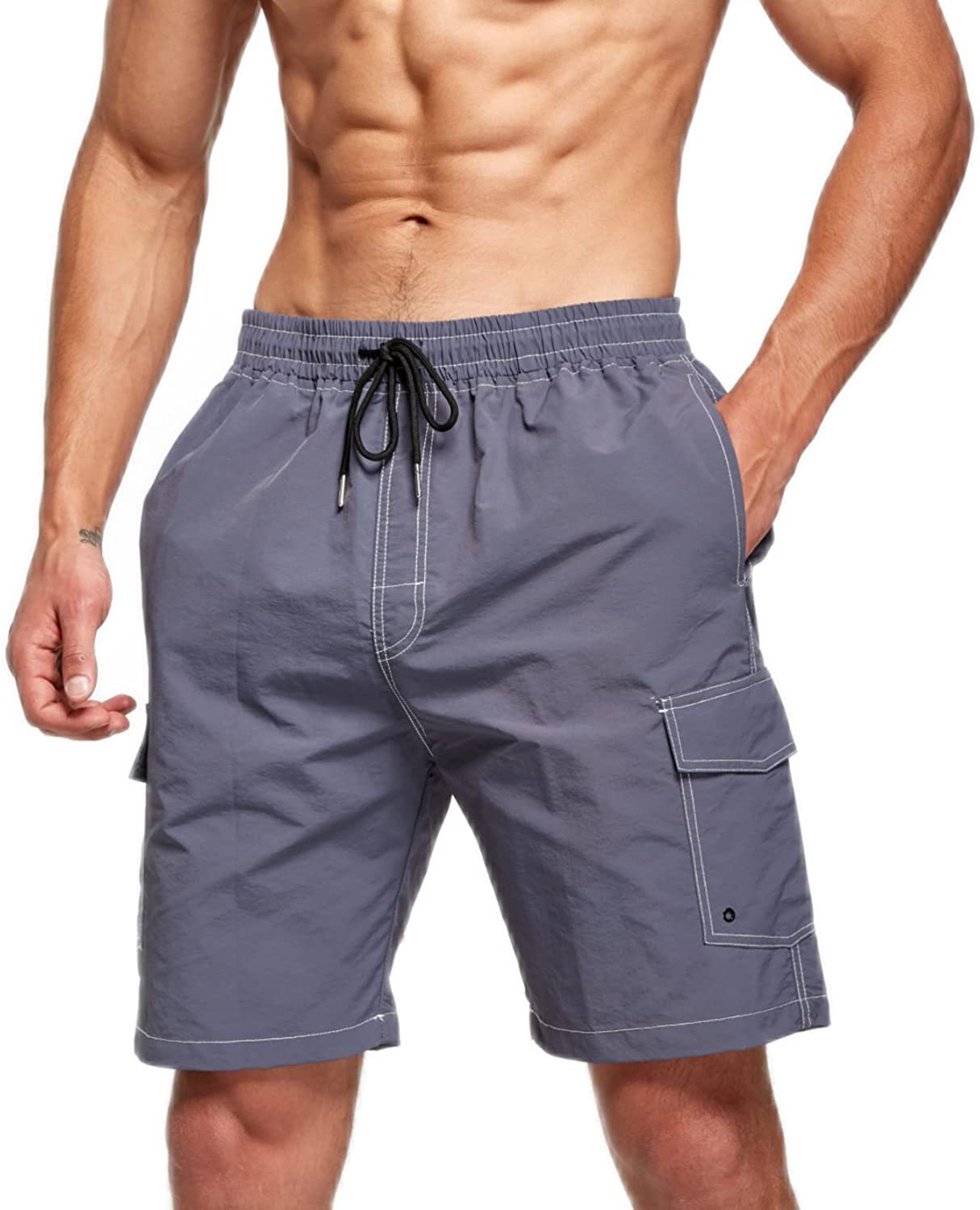 Men Shorts Summer Quick Dry Swim Trunks with Pockets Beach Surfing Swimming Shorts 