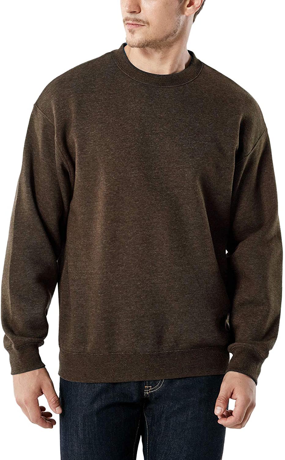 TSLA Mens Crewneck Sweatshirt Active Winter Cotton Mix Pullover Performance Fleece