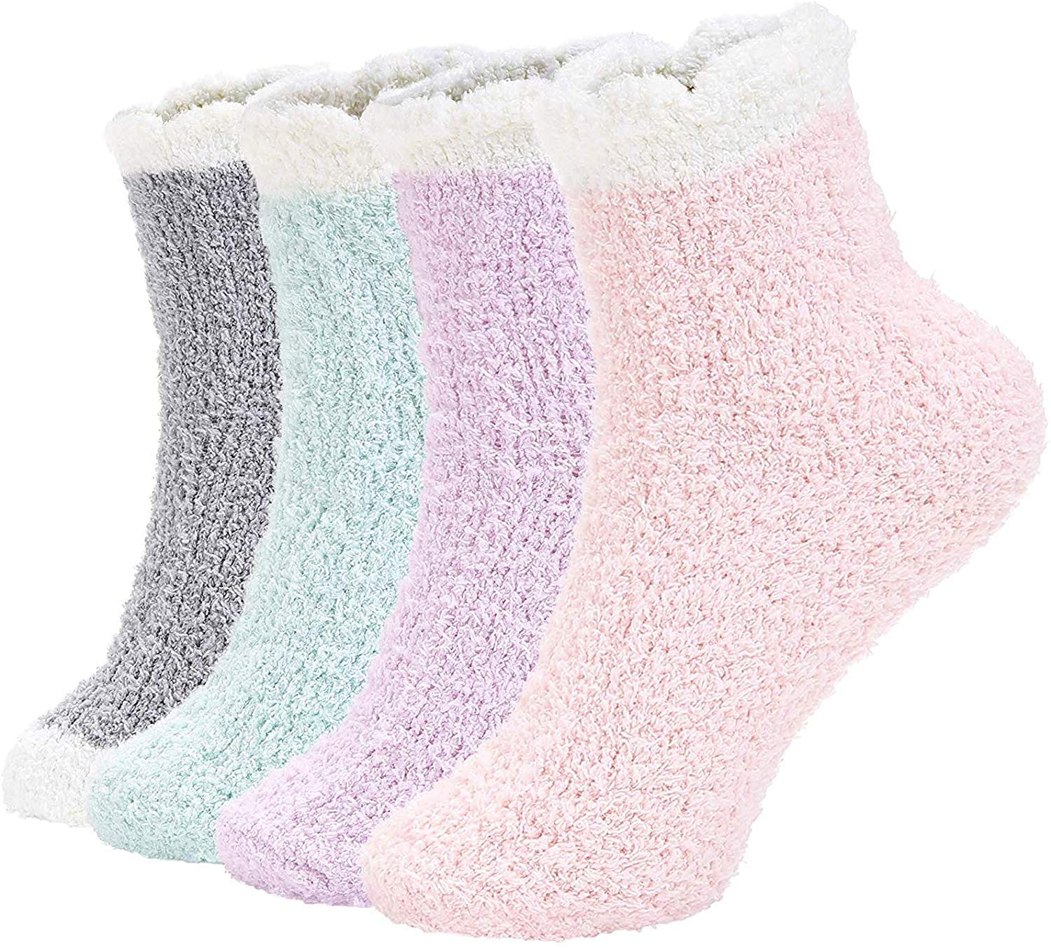Zando Womens Fuzzy Socks Cozy Slipper Socks Warm Fluffy Socks Super ...