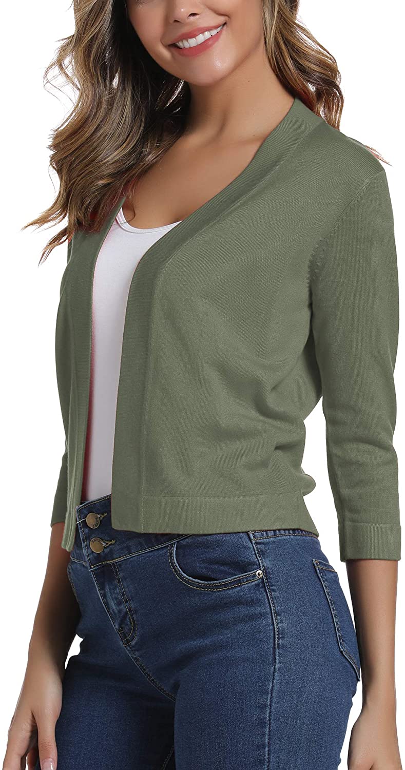 Women's Open Front Half Sleeve Sweater Cardigan | eBay