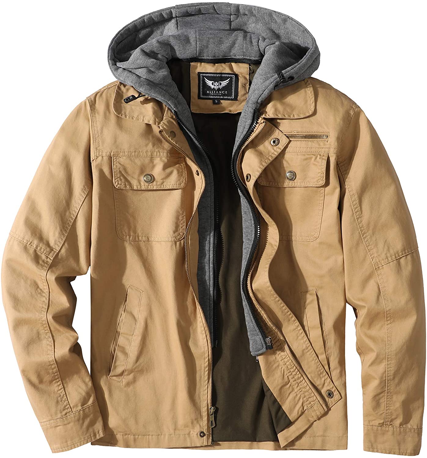 Generic Mens Lightweight Casual Military Windbreaker Jacket Cotton Stand Collar Field Coat
