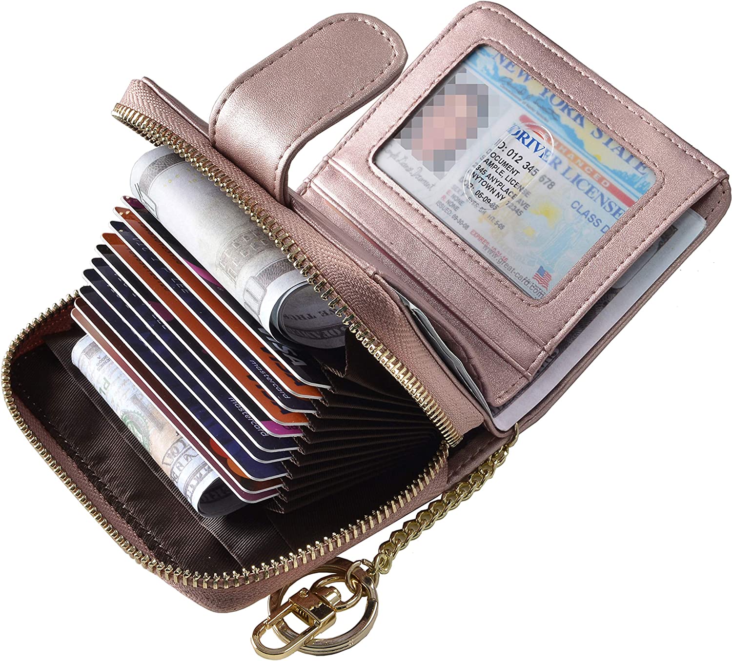 Beurlike Womens RFID Credit Card Holder Organizer Case Leather Security Wallet 