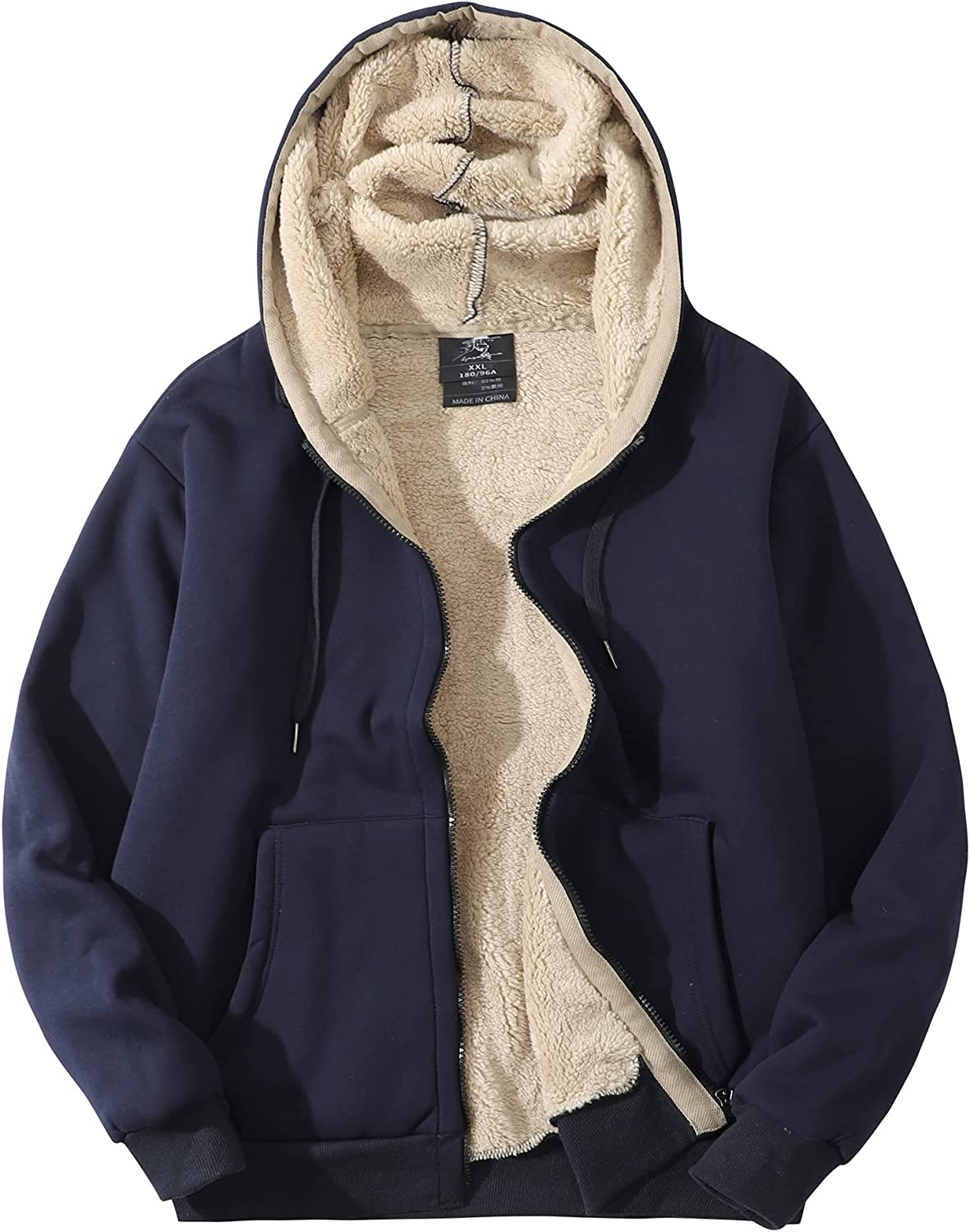 Mens sherpa fleece online lined hoodie