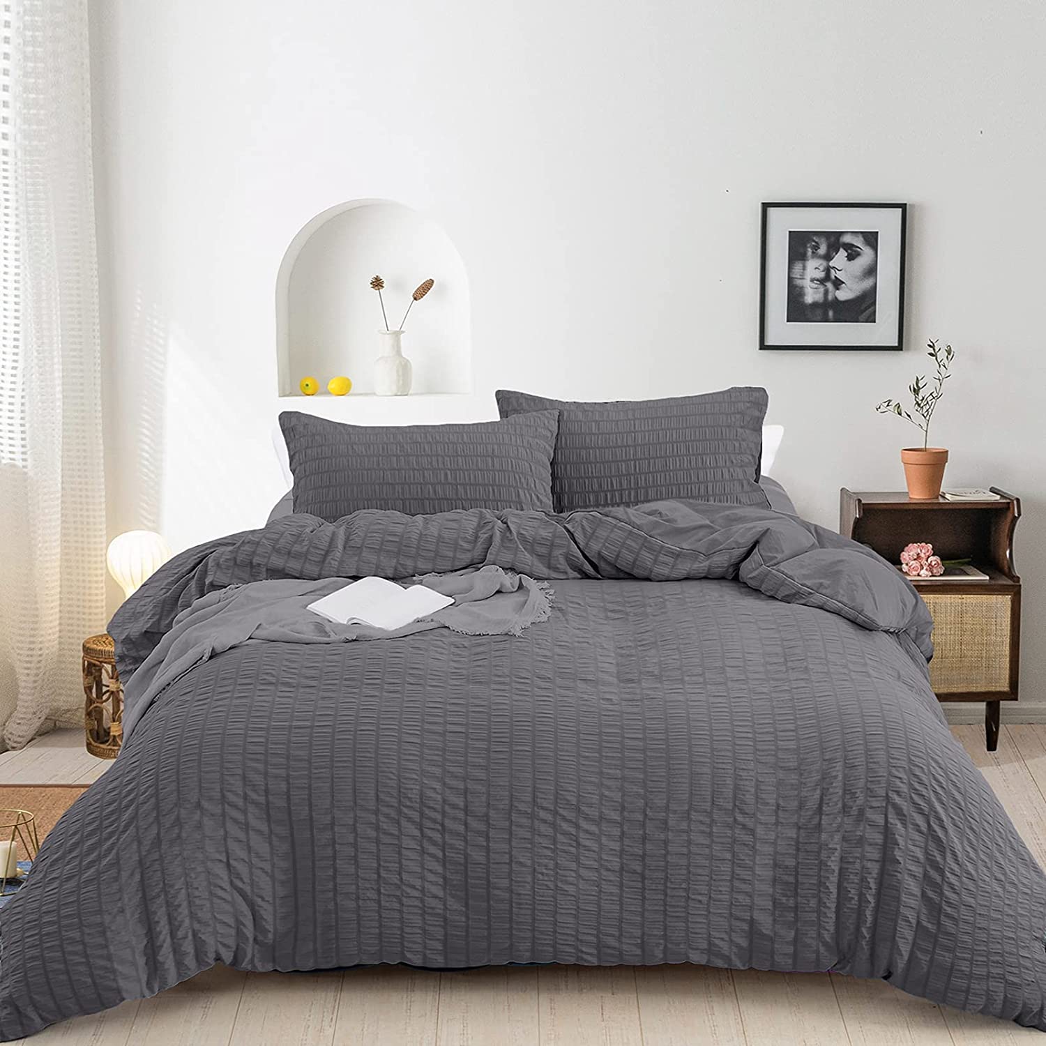 dark gray duvet cover queen