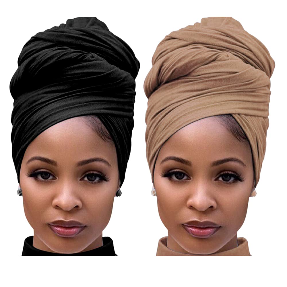 Harewom 2pcs African Head Wraps For Black Women With Natural Hair Stretch Turban Ebay